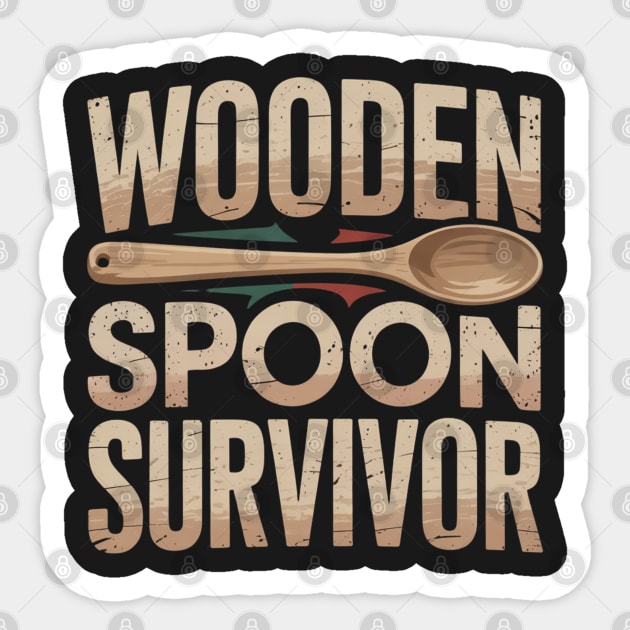Wooden Spoon Survivor Sticker by UrbanLifeApparel